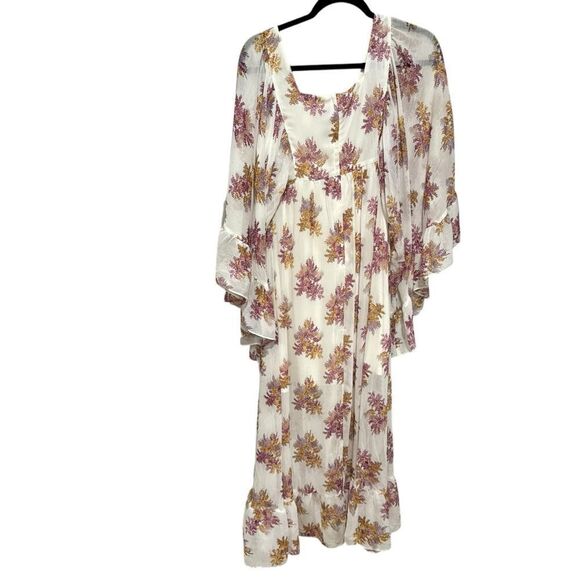 H&M Cream Flounced Floral Maxi Dress - Picture 6 of 9